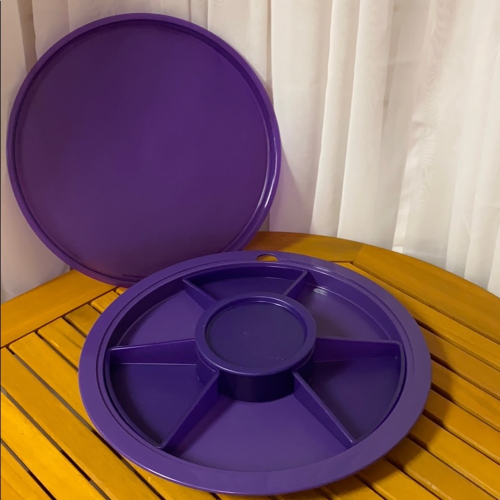 Purple Tupperware Chip/Dip or Veggie Serving Tray